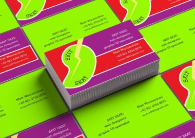 skit skat logo designed on business cards by distinctive designs australia capalaba brisbane graphic design